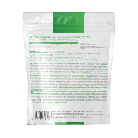 Alpha-GPC 250 mg. 60 Capsules