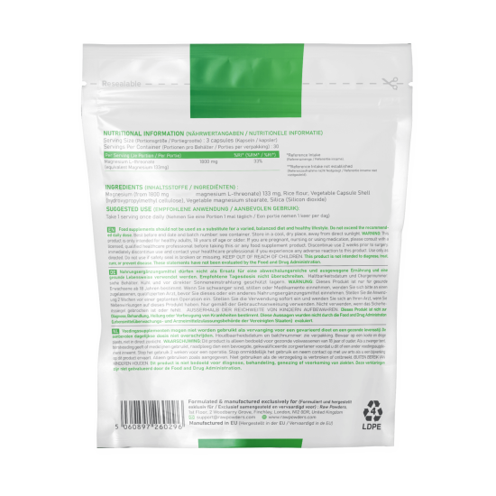Magnesium Threonate 600mg 90 capsules